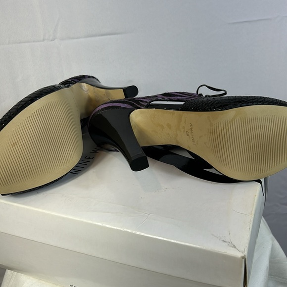 Nine West Black and Purple 4” Heels Size 9M - Picture 4 of 9